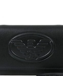 Emporio Armani Black Synthetic Leather Crossbody Bag For Women