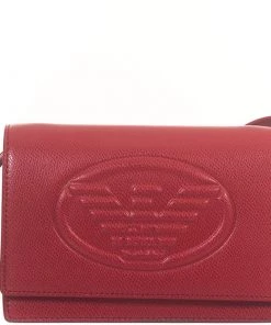 Emporio Armani Red Leather Crossbody Bag For Women