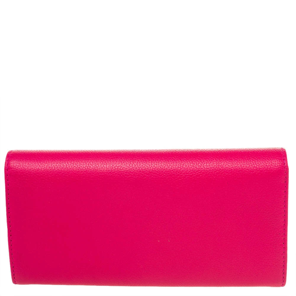 Emporio Armani Pink Leather Flap Continental Wallet For Women 6 Emporio Armani Pink Leather Flap Continental Wallet For Women - Image 4