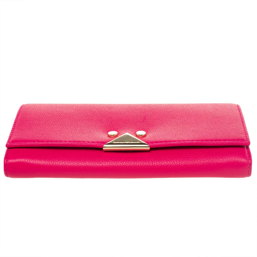Emporio Armani Pink Leather Flap Continental Wallet For Women 9 Emporio Armani Pink Leather Flap Continental Wallet For Women - Image 7