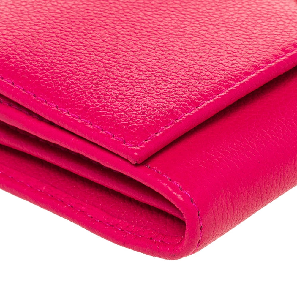 Emporio Armani Pink Leather Flap Continental Wallet For Women 11 Emporio Armani Pink Leather Flap Continental Wallet For Women - Image 9