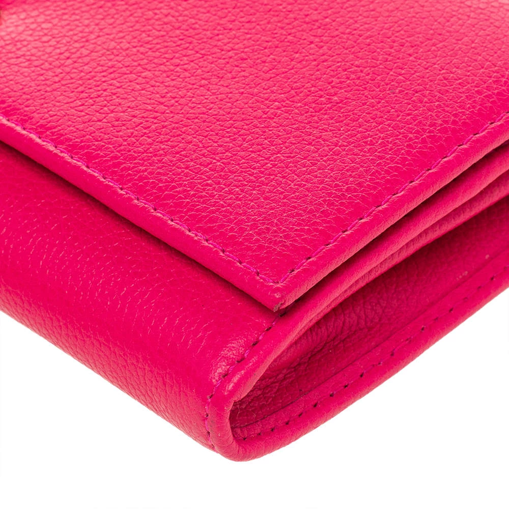 Emporio Armani Pink Leather Flap Continental Wallet For Women 12 Emporio Armani Pink Leather Flap Continental Wallet For Women - Image 10