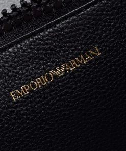 Emporio Armani Black Leather Small MyEA Shopper Tote For Women -Emporio Armani sale luxury women emporio armani new handbags p656069 006