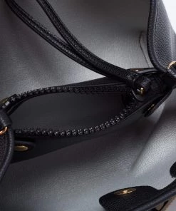 Emporio Armani Black Leather Small MyEA Shopper Tote For Women -Emporio Armani sale luxury women emporio armani new handbags p656069 007 scaled