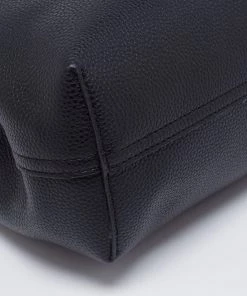 Emporio Armani Black Leather Small MyEA Shopper Tote For Women -Emporio Armani sale luxury women emporio armani new handbags p656069 009 scaled