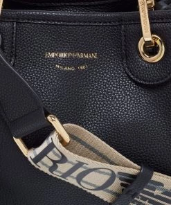 Emporio Armani Black Leather Small MyEA Shopper Tote For Women -Emporio Armani sale luxury women emporio armani new handbags p656069 011 scaled