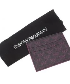 Emporio Armani Purple Monogram Canvas Card Holder For Women -Emporio Armani sale luxury women emporio armani new handbags p66317 0006