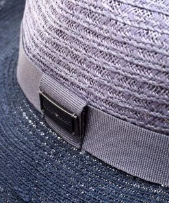Emporio Armani Grey Ombre Fedora Straw Hat Size 57 For Women -Emporio Armani sale luxury women emporio armani new travel p185415 003
