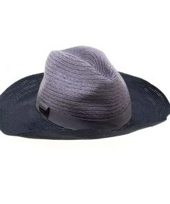 Emporio Armani Grey Ombre Fedora Straw Hat Size 57 For Women