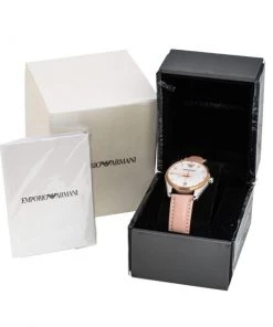 Emporio Armani Mother Of Pearl Two-Tone Stainless Steel Leather AR6133 Women's Wristwatch 36 Mm For Women -Emporio Armani sale luxury women emporio armani new watches p312698 001