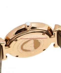 Emporio Armani Mother Of Pearl Rose Gold Plated Stainless Steel Leather AR9042L Women's Wristwatch 32 Mm For Women -Emporio Armani sale luxury women emporio armani new watches p601548 007