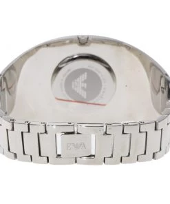 Emporio Armani Silver Etched Logo Stainless Steel AR-5785 Women's Cuff Bracelet Wristwatch 35MM For Women -Emporio Armani sale luxury women emporio armani new watches p82785 005