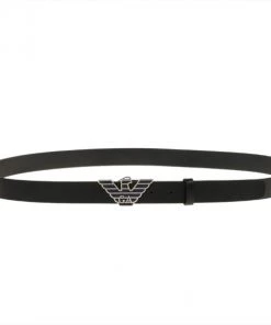 Emporio Armani Black Leather One Size Belt For Women