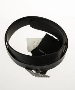 Emporio Armani Black Leather One Size Belt For Women -Emporio Armani sale luxury women emporio armani used accessories p11650 003