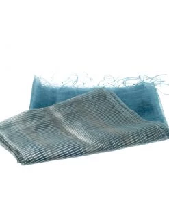 Emporio Armani Blue Silk And Wool Organza Lurex Striped Tassel Detail Scarf For Women -Emporio Armani sale luxury women emporio armani used accessories p197003 004