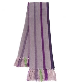 Emporio Armani Purple Wool Striped Stole For Women