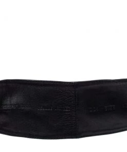 Emporio Armani Black Leather Waist Belt 75CM For Women -Emporio Armani sale luxury women emporio armani used accessories p363876 004
