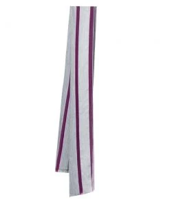 Emporio Armani Purple & Grey Striped Silk Stole For Women