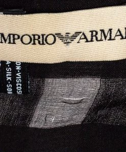 Emporio Armani Black Check Patterned Silk Scarf For Women -Emporio Armani sale luxury women emporio armani used accessories p447853 002