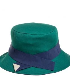 Emporio Armani Jade Green Cotton Cloche Classic Hat For Women -Emporio Armani sale luxury women emporio armani used accessories p450228 002