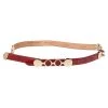 Emporio Armani Red Lizard Embossed Leather Embellished Slim Waist Belt 90CM For Women
