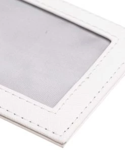 Emporio Armani White/Black Leather Badge Holder With Logo Lanyard For Women -Emporio Armani sale luxury women emporio armani used accessories p602923 011