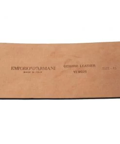 Emporio Armani Rose Gold Leather Waist Buckle Belt For Women -Emporio Armani sale luxury women emporio armani used accessories p612760 005