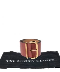 Emporio Armani Rose Gold Leather Waist Buckle Belt For Women -Emporio Armani sale luxury women emporio armani used accessories p612760 1648183905 008