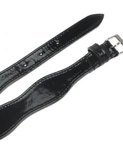 Emporio Armani Black Patent Wavy Belt 105 CM For Women -Emporio Armani sale luxury women emporio armani used accessories p62626 004