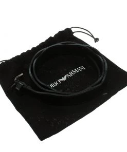 Emporio Armani Black Patent Leather Wavy Belt 115 CM For Women -Emporio Armani sale luxury women emporio armani used accessories p94772 006