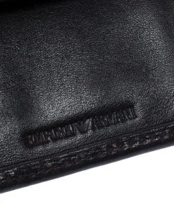 Emporio Armani Dark Brown Croc Embossed Leather Eagle Bi Fold Wallet For Women 20 Emporio Armani Dark Brown Croc Embossed Leather Eagle Bi Fold Wallet For Women -Emporio Armani sale luxury women emporio armani used bags p233854 002