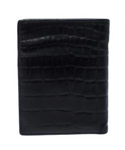 Emporio Armani Dark Brown Croc Embossed Leather Eagle Bi Fold Wallet For Women 16 Emporio Armani Dark Brown Croc Embossed Leather Eagle Bi Fold Wallet For Women -Emporio Armani sale luxury women emporio armani used bags p233854 008