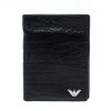 Emporio Armani Dark Brown Croc Embossed Leather Eagle Bi Fold Wallet For Women -Emporio Armani sale luxury women emporio armani used bags p233854 011