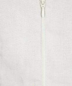 Emporio Armani Cream Linen Knotted Strap Detail Zip Front Crop Top S For Women -Emporio Armani sale luxury women emporio armani used clothes p100840 0004