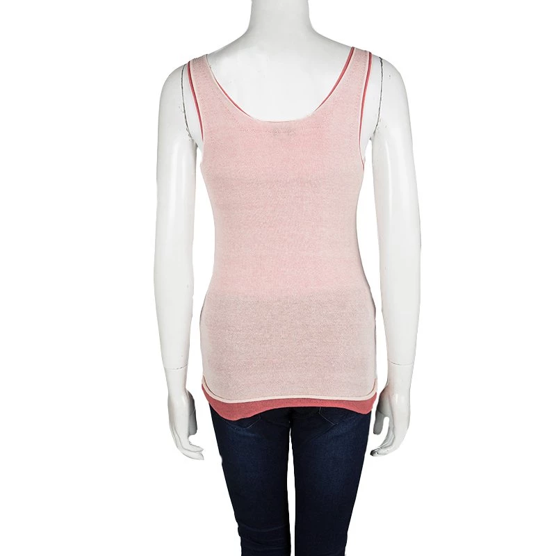 Emporio Armani Bicolor Knit Double Layer Sleeveless Tank Top S For Women 5 Emporio Armani Bicolor Knit Double Layer Sleeveless Tank Top S For Women - Image 3