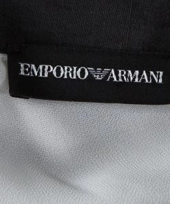 Emporio Armani Monochrome Dot Printed Silk Chiffon Halter Top M For Women -Emporio Armani sale luxury women emporio armani used clothes p101674 005