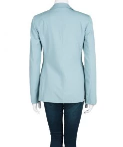 Emporio Armani Teal Blue Wool Tailored Two Button Blazer M For Women -Emporio Armani sale luxury women emporio armani used clothes p102432 0003