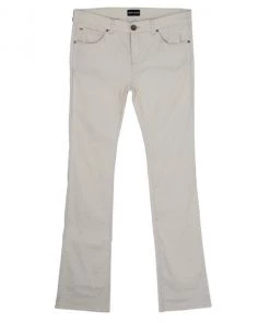 Emporio Armani Off-White Linen Trousers M For Women