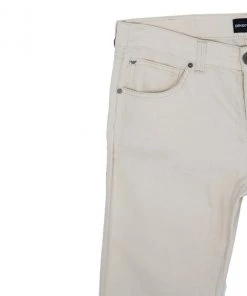 Emporio Armani Off-White Linen Trousers M For Women -Emporio Armani sale luxury women emporio armani used clothes p10460 006