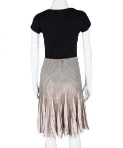Emporio Armani Grey And Pink Pleated Skirt S For Women -Emporio Armani sale luxury women emporio armani used clothes p106338 003