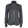 Emporio Armani Grey Textured Wool Zip Front Jacket S For Women -Emporio Armani sale luxury women emporio armani used clothes p106536 001