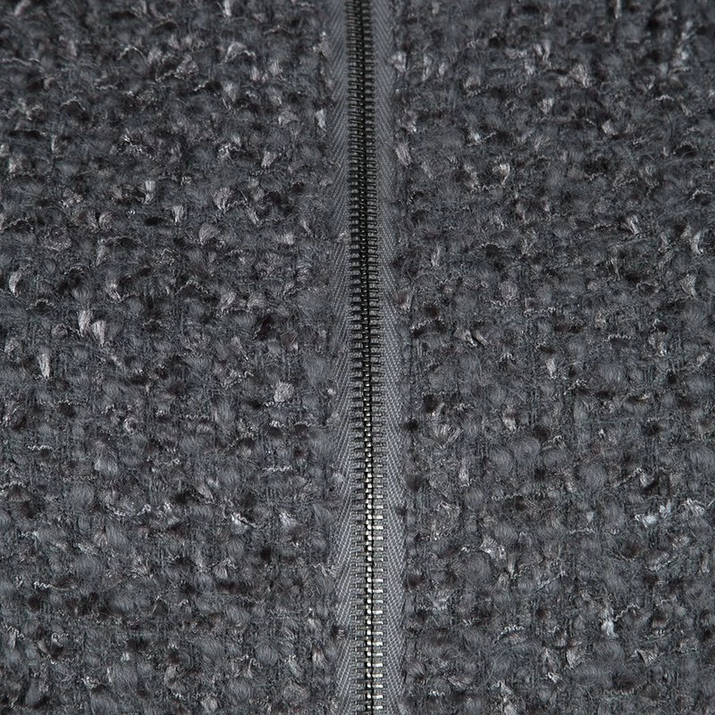 Emporio Armani Grey Textured Wool Zip Front Jacket S For Women 6 Emporio Armani Grey Textured Wool Zip Front Jacket S For Women - Image 4