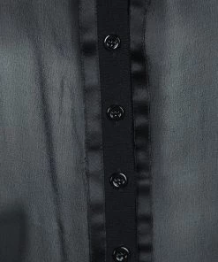 Emporio Armani Black Knit Combination Fabric Detail Cardigan M For Women -Emporio Armani sale luxury women emporio armani used clothes p106561 0004