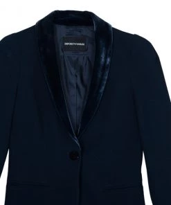 Emporio Armani Navy Velvet Lapel Suit S For Women 21 Emporio Armani Navy Velvet Lapel Suit S For Women -Emporio Armani sale luxury women emporio armani used clothes p10952 005