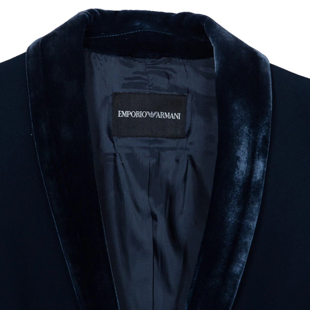 Emporio Armani Navy Velvet Lapel Suit S For Women 10 Emporio Armani Navy Velvet Lapel Suit S For Women - Image 8