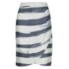 Emporio Armani Grey And Blue Striped Draped Silk Skirt L For Women