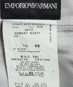 Emporio Armani Grey And Blue Striped Draped Silk Skirt L For Women -Emporio Armani sale luxury women emporio armani used clothes p112536 0005