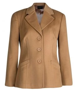 Emporio Armani Beige Wool Cashmere Blazer L For Women
