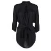 Emporio Armani Black Silk Belted Long Sleeve Tunic S For Women