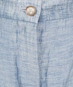 Emporio Armani Blue Linen High Waist Pants S For Women -Emporio Armani sale luxury women emporio armani used clothes p126099 0004